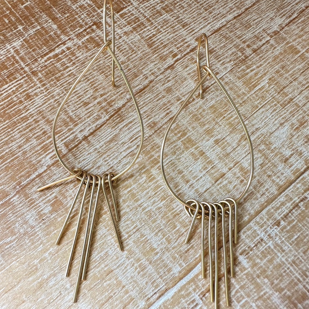 14K Gold Filled Fringe Dangle Earrings Ear Wires